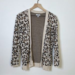 Croft & Barrow Leopard Print Open Front Cardigan Sweater